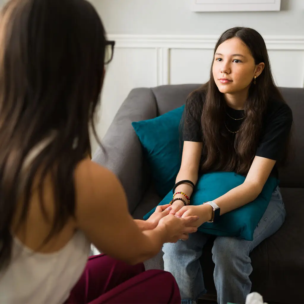 a teen in a therapy session